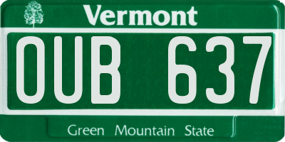 VT license plate OUB637