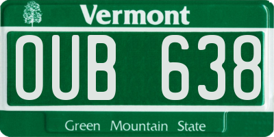 VT license plate OUB638