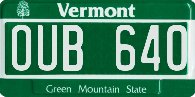 VT license plate OUB640