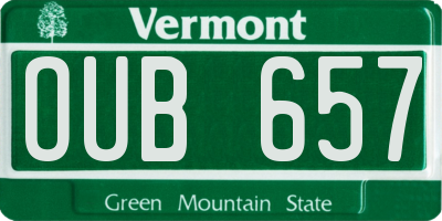 VT license plate OUB657