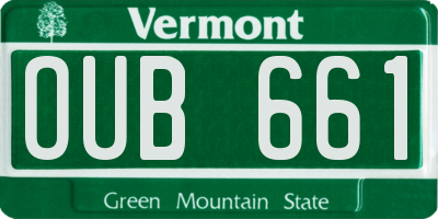 VT license plate OUB661