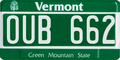 VT license plate OUB662