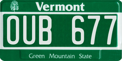 VT license plate OUB677