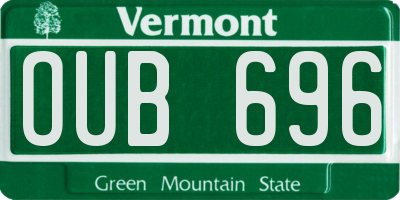VT license plate OUB696