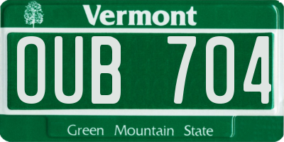 VT license plate OUB704