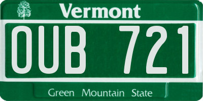 VT license plate OUB721