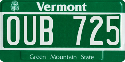 VT license plate OUB725