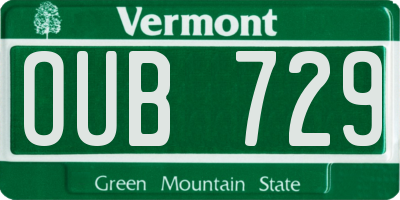 VT license plate OUB729
