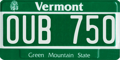 VT license plate OUB750