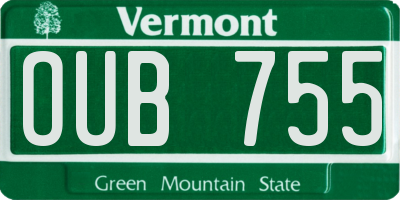 VT license plate OUB755