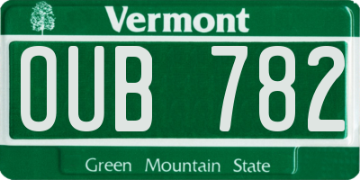 VT license plate OUB782