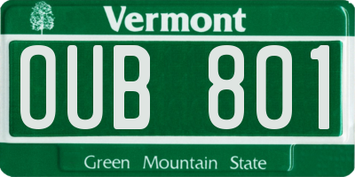 VT license plate OUB801