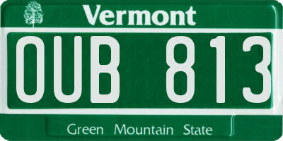 VT license plate OUB813