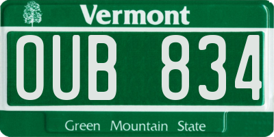 VT license plate OUB834
