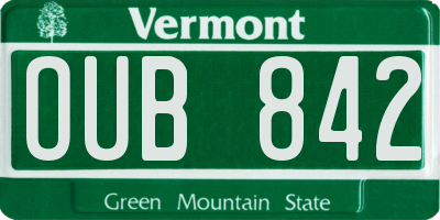 VT license plate OUB842