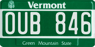 VT license plate OUB846