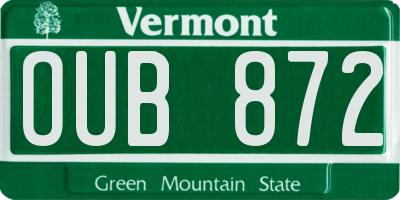 VT license plate OUB872