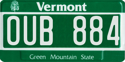 VT license plate OUB884