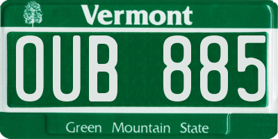 VT license plate OUB885