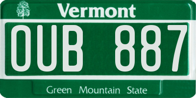 VT license plate OUB887