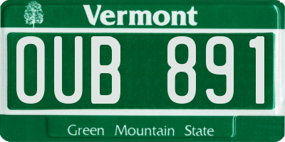 VT license plate OUB891