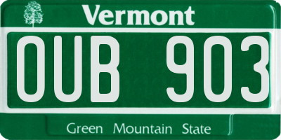 VT license plate OUB903