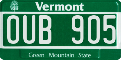 VT license plate OUB905