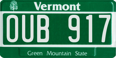 VT license plate OUB917