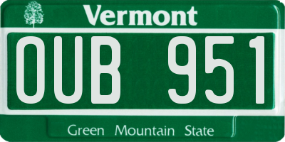 VT license plate OUB951