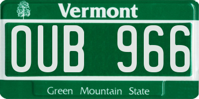 VT license plate OUB966