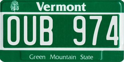 VT license plate OUB974