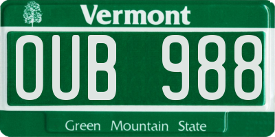 VT license plate OUB988