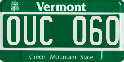 VT license plate OUC060
