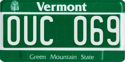 VT license plate OUC069