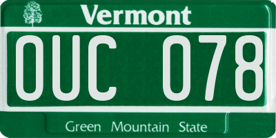VT license plate OUC078