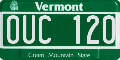 VT license plate OUC120