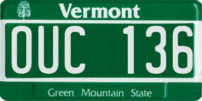 VT license plate OUC136
