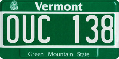VT license plate OUC138