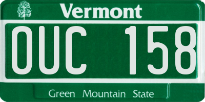 VT license plate OUC158
