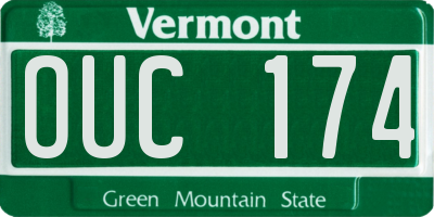 VT license plate OUC174