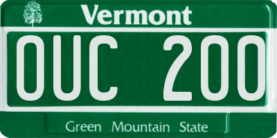 VT license plate OUC200