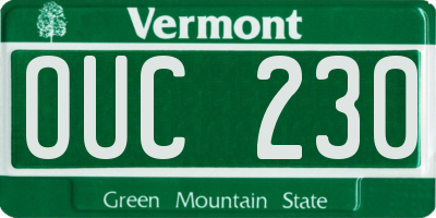 VT license plate OUC230