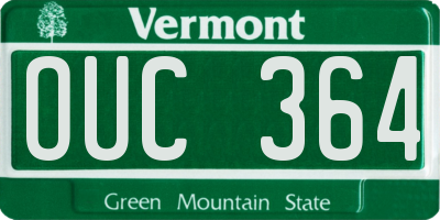 VT license plate OUC364