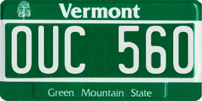 VT license plate OUC560