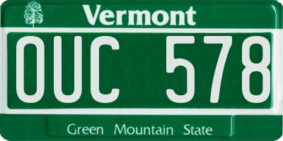 VT license plate OUC578