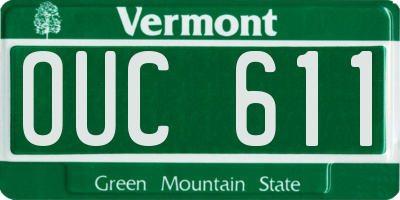 VT license plate OUC611