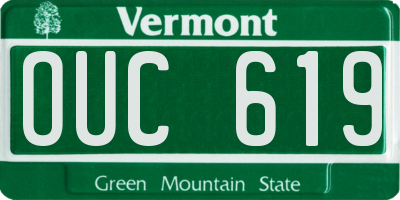 VT license plate OUC619