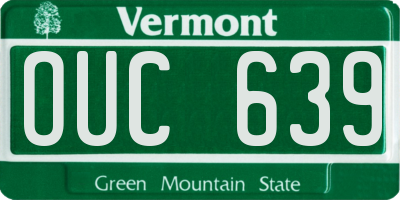 VT license plate OUC639