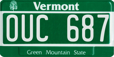 VT license plate OUC687