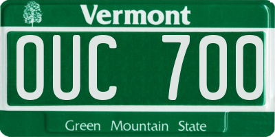 VT license plate OUC700